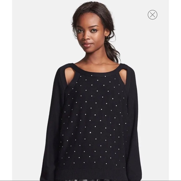 NWT Tracy Reese Sparkle Embellished Black Pullover - Picture 2 of 10